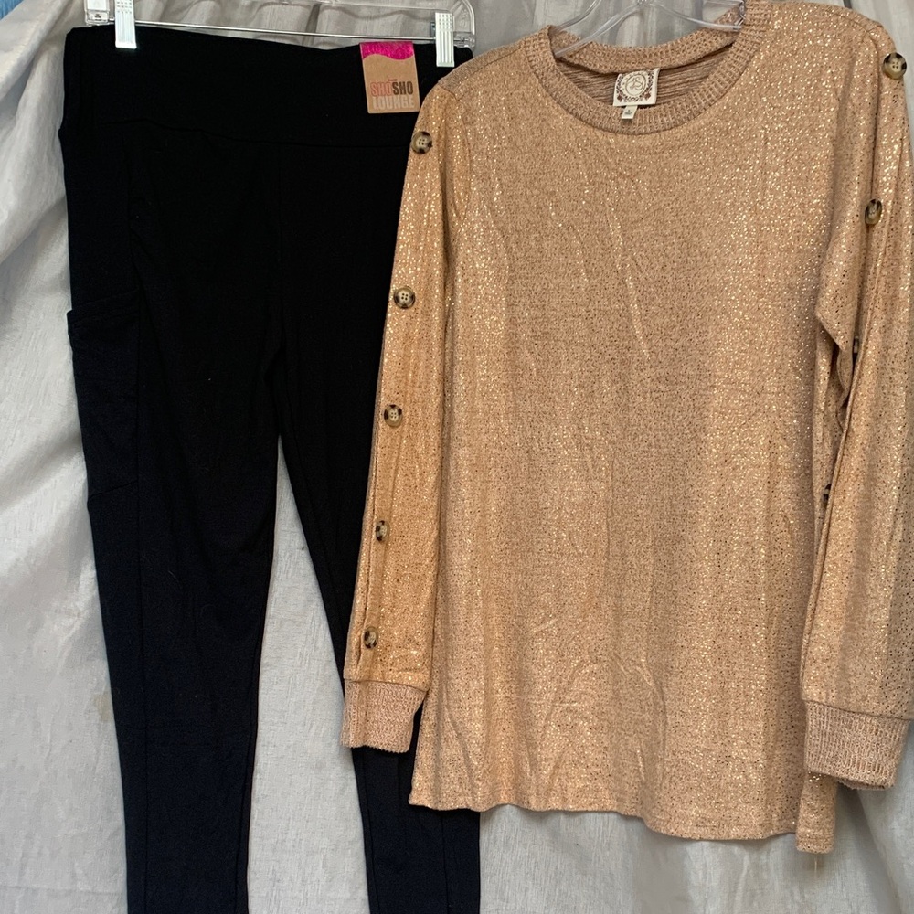 Gold Button-Detail Women's Top